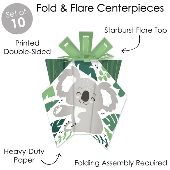 Big Dot of Happiness Koala Cutie - Table Decorations - Bear Birthday Party and Baby Shower Fold and Flare Centerpieces - 10 Count {6}