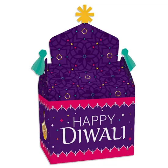 Big Dot of Happiness Happy Diwali - Treat Box Party Favors - Festival of Lights Party Goodie Gable Boxes - Set of 12 {1}