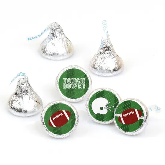 Big Dot of Happiness End Zone - Football - Baby Shower or Birthday Party Round Candy Sticker Favors - Labels Fits Chocolate Candy (1 sheet of 108) {1}