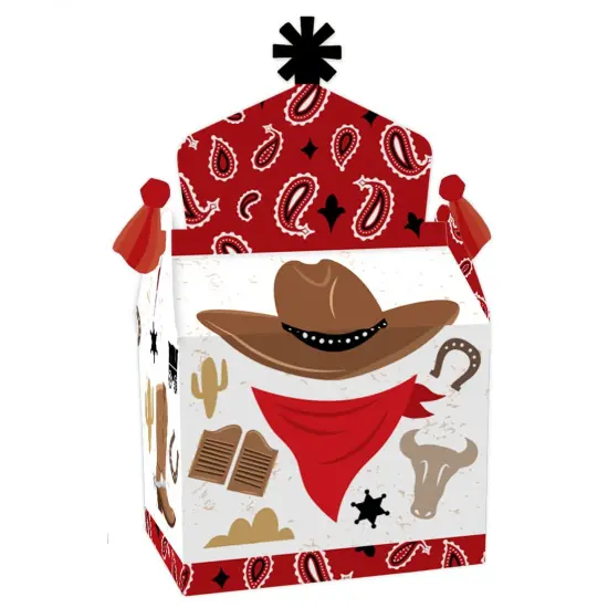 Big Dot of Happiness Western Hoedown - Treat Box Party Favors - Wild West Cowboy Party Goodie Gable Boxes - Set of 12 {1}
