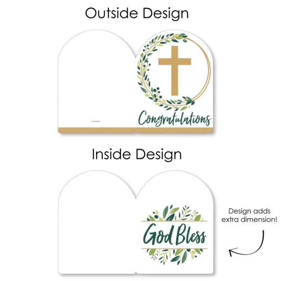 Big Dot of Happiness Elegant Cross - Religious Congratulations Giant Greeting Card - Big Shaped Jumborific Card {7}