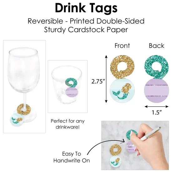 Big Dot of Happiness Let&rsquo;s Be Mermaids - Baby Shower or Birthday Party Paper Charger and Table Decorations - Chargerific Kit - Place Setting for 8 {7}