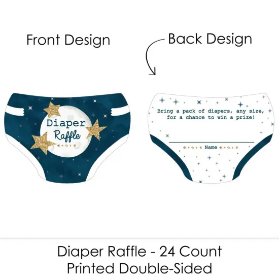 Big Dot of Happiness Twinkle Twinkle Little Star - Diaper Shaped Raffle Ticket Inserts - Baby Shower Activities - Diaper Raffle Game - Set of 24 {3}