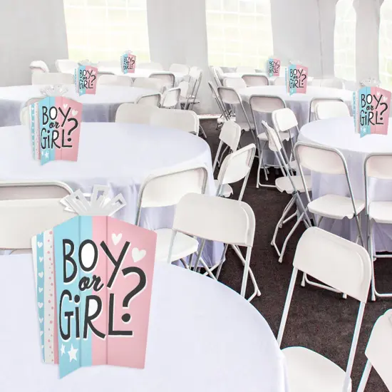 Big Dot of Happiness Baby Gender Reveal - Table Decorations - Team Boy or Girl Party Fold and Flare Centerpieces - 10 Count {3}