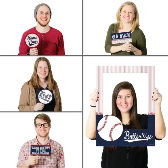 Big Dot of Happiness Batter Up - Baseball - Birthday Party or Baby Shower Selfie Photo Booth Picture Frame & Props - Printed on Sturdy Material {3}