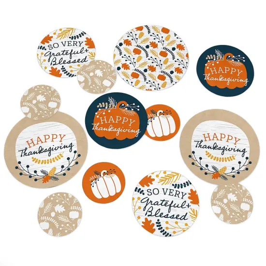 Big Dot of Happiness Happy Thanksgiving - Fall Harvest Party Giant Circle Confetti - Party Decorations - Large Confetti 27 Count {1}