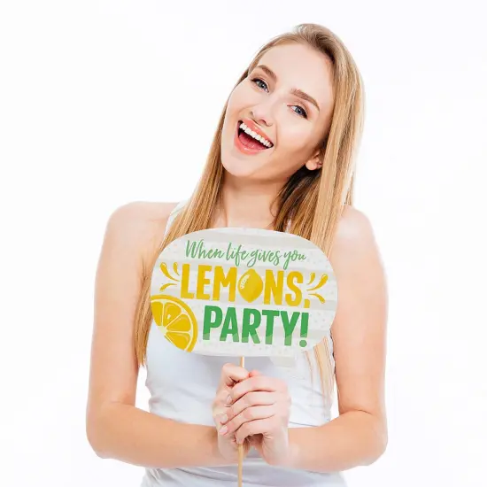 Big Dot of Happiness So Fresh - Lemon - Citrus Lemonade Party Photo Booth Props Kit - 20 Count {4}