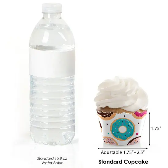 Big Dot of Happiness Donut Worry, Let's Party - Doughnut Party Decorations - Party Cupcake Wrappers - Set of 12 {4}