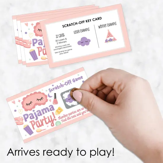 Big Dot of Happiness Pajama Slumber Party - Girls Sleepover Birthday Party Game Scratch Off Cards - 22 Count {3}