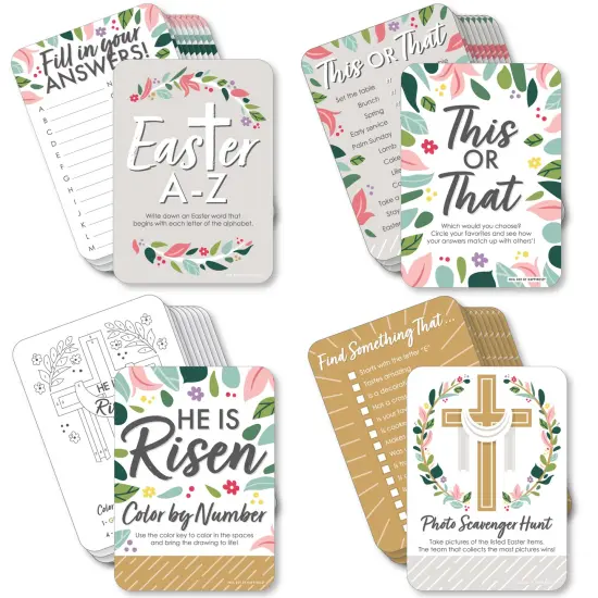 Big Dot of Happiness Religious Easter - 4 Christian Holiday Party Games - 10 Cards Each - Gamerific Bundle {1}
