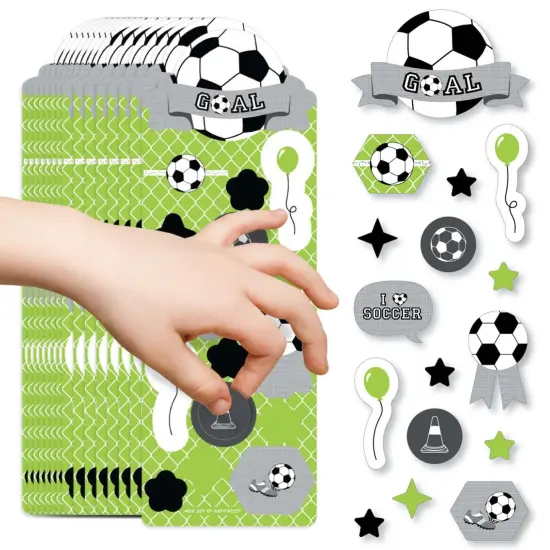 Big Dot of Happiness Goaaal - Soccer - Birthday Party Favor Kids Stickers - 16 Sheets - 256 Stickers {1}