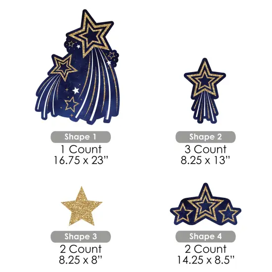 Big Dot of Happiness Starry Skies - Yard Sign and Outdoor Lawn Decorations - Gold Celestial Party Yard Signs - Set of 8 {7}