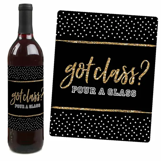 Big Dot of Happiness Reunited - School Class Reunion Party Decorations for Women and Men - Wine Bottle Label Stickers - Set of 4 {4}