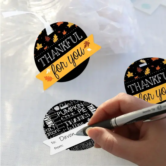 Big Dot of Happiness Give Thanks - Thanksgiving Party Clear Goodie Favor Bags - Treat Bags With Tags - Set of 12 {4}