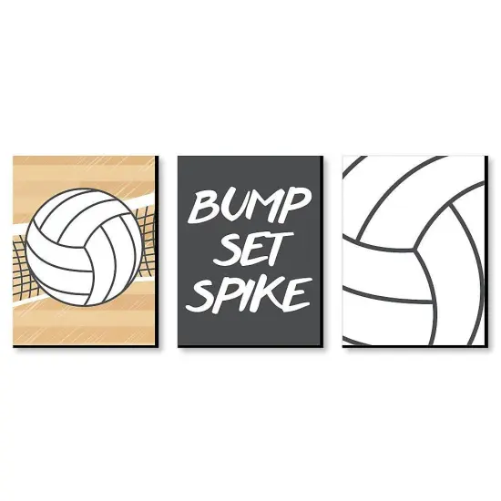 Big Dot of Happiness Bump, Set, Spike - Volleyball - Sports Nursery Wall Art, Kids Room Decor & Game Room Decor - 7.5 x 10 inches - Set of 3 Prints {1}