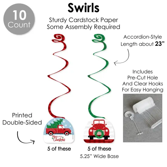 Big Dot of Happiness Merry Little Christmas Tree - Red Truck and Car Christmas Party Supplies Decoration Kit - Decor Galore Party Pack - 51 Pieces {6}