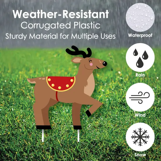 Big Dot of Happiness Santa's Reindeer - Yard Sign and Outdoor Lawn Decorations - Santa Claus Christmas Yard Signs - Set of 8 {4}