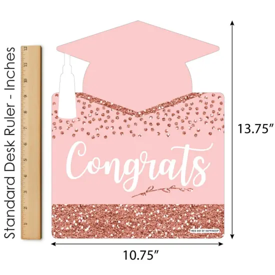 Big Dot of Happiness Rose Gold Grad - Outdoor Lawn Sign - Graduation Party Yard Sign - 1 Piece {6}