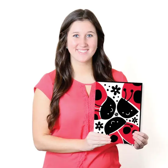 Big Dot of Happiness Happy Little Ladybug - Baby Girl Nursery Wall Art and Kids Room Decorations - Gift Ideas - 7.5 x 10 inches - Set of 3 Prints {7}