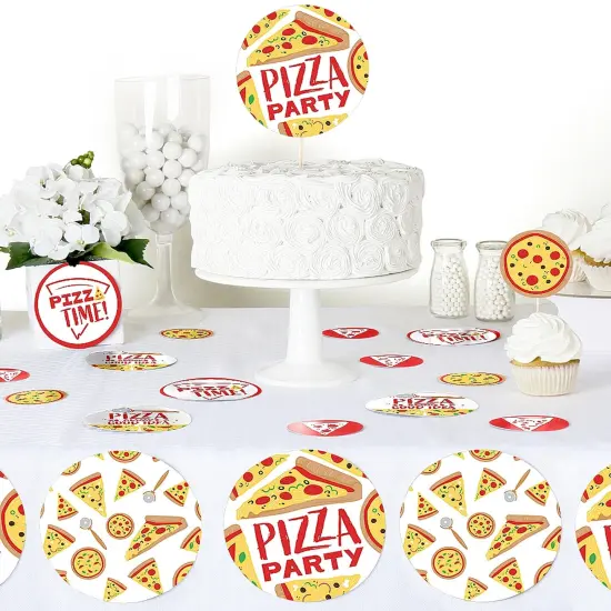 Big Dot of Happiness Pizza Party Time&nbsp;- Baby Shower or Birthday Party Giant Circle Confetti - Party Decorations - Large Confetti 27 Count {6}