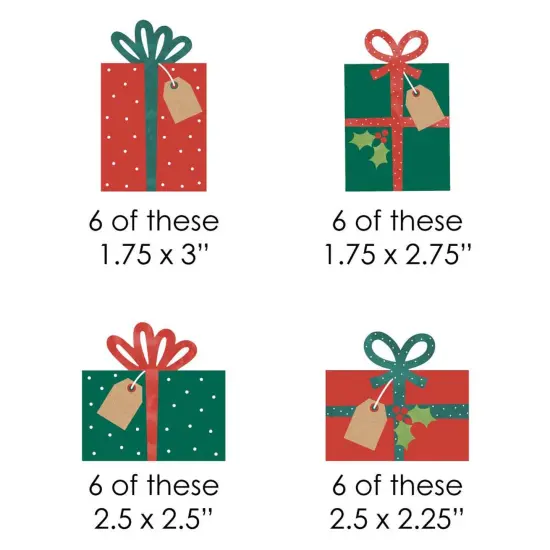 Big Dot of Happiness Happy Holiday Presents - DIY Shaped Christmas Party Cut-Outs - 24 Count {3}