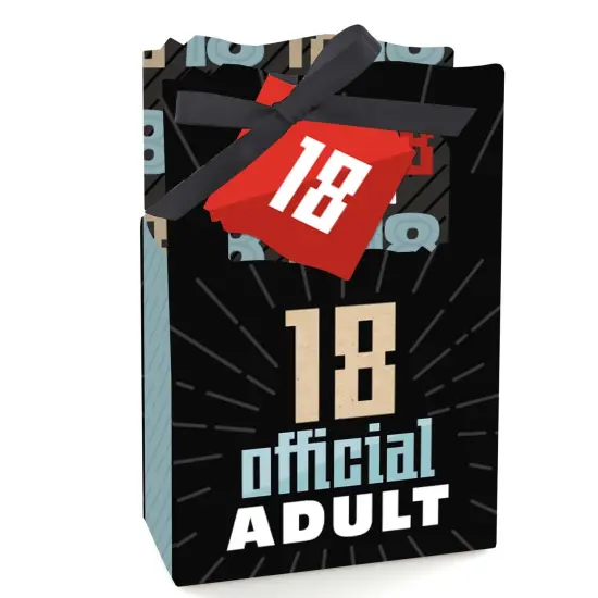 Big Dot of Happiness Boy 18th Birthday - Eighteenth Birthday Party Favor Boxes - Set of 12 {1}