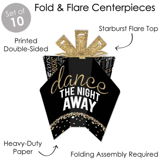 Big Dot of Happiness Prom - Table Decorations - Prom Night Party Fold and Flare Centerpieces - 10 Count {4}