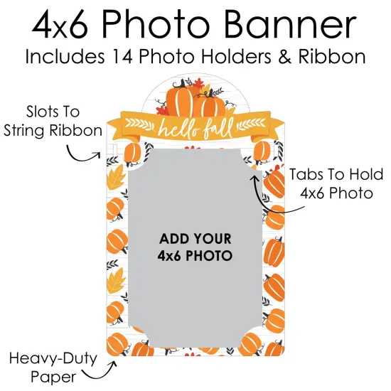 Big Dot of Happiness Fall Pumpkin - DIY Halloween or Thanksgiving Birthday Party Decor - Picture Display - Photo Banner {7}
