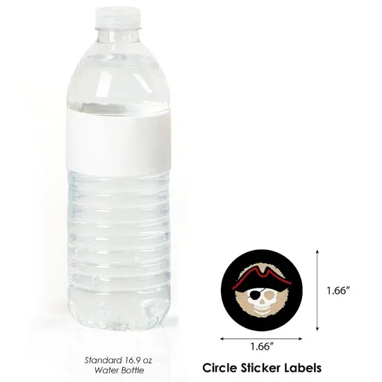 Big Dot of Happiness Beware of Pirates - Pirate Birthday Party Circle Sticker Labels - 24 Count {4}