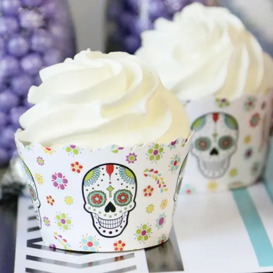 Big Dot of Happiness Day of the Dead - Sugar Skull Party Decoration - Party Cupcake Wrappers - Set of 12 {6}