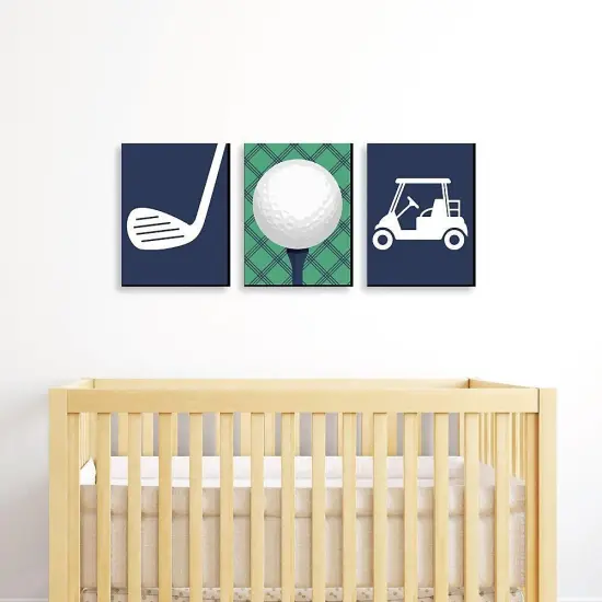 Big Dot of Happiness Par-Tee Time - Golf - Sports Nursery Wall Art, Kids Room Decor & Game Room Home Decor - 7.5 x 10 inches - Set of 3 Prints {3}