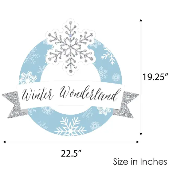 Big Dot of Happiness Winter Wonderland - Outdoor Snowflake Holiday Party and Winter Wedding Decor - Front Door Wreath {6}
