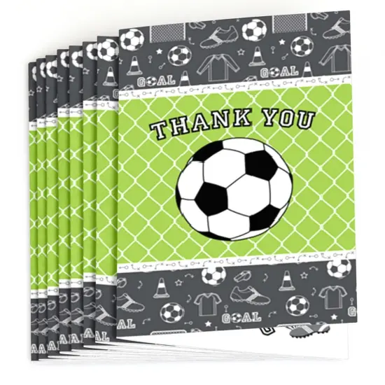 Big Dot of Happiness Goaaal - Soccer - Baby Shower or Birthday Party Thank You Cards (8 Count) {3}