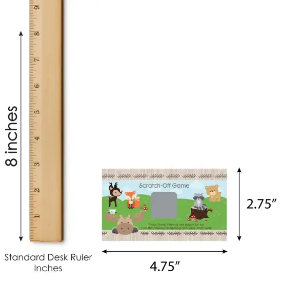 Big Dot of Happiness Woodland Creatures - Baby Shower or Birthday Party Game Scratch Off Cards - 22 Count {7}