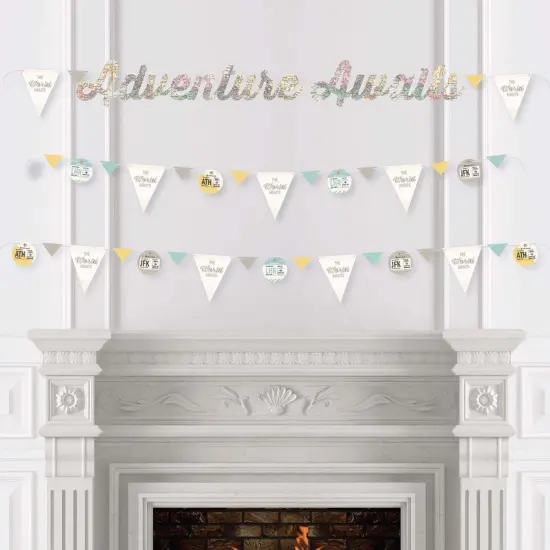 Big Dot of Happiness World Awaits - Travel Themed Party Letter Banner Decoration - 36 Banner Cutouts and Adventure Awaits Banner Letters {4}