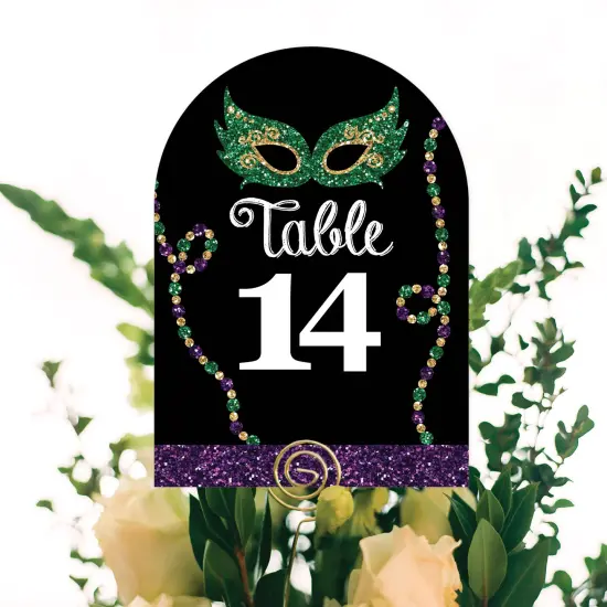 Big Dot of Happiness Mardi Gras - Masquerade Party Double-Sided 5 x 7 inches Cards - Table Numbers - 1-20 {6}