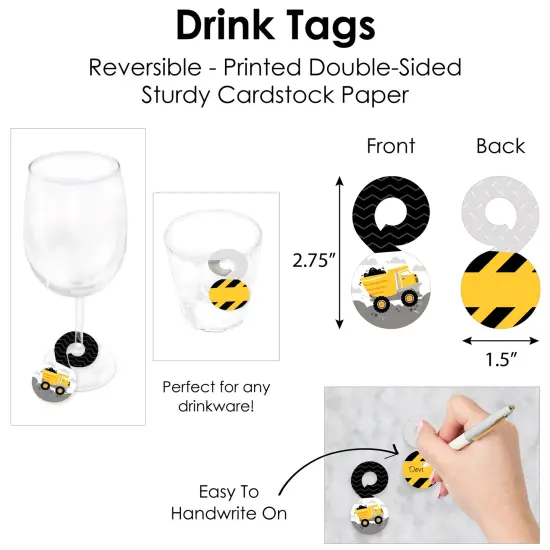 Big Dot of Happiness Dig It Construction Zone Baby Shower or Birthday Party Paper Charger and Table Decorations Chargerific Kit Place Setting for 8 {7}