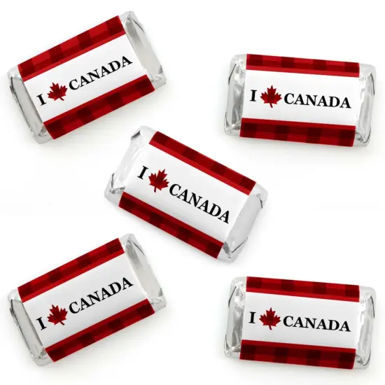 Big Dot of Happiness Canada Day - Mini Candy Bar Wrapper Stickers - Canadian Party Small Favors - 40 Count {1}