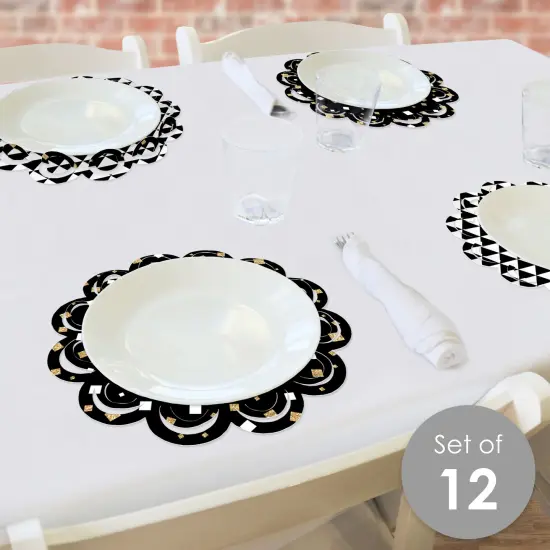 Big Dot of Happiness New Year&rsquo;s Eve - Gold - New Years Eve Party Round Table Decorations - Paper Chargers - Place Setting For 12 {3}