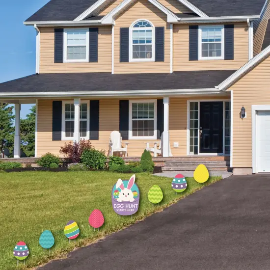 Big Dot of Happiness Easter Egg Hunt - Yard Sign and Outdoor Lawn Decorations - Easter Bunny Party Yard Signs - Set of 8 {3}