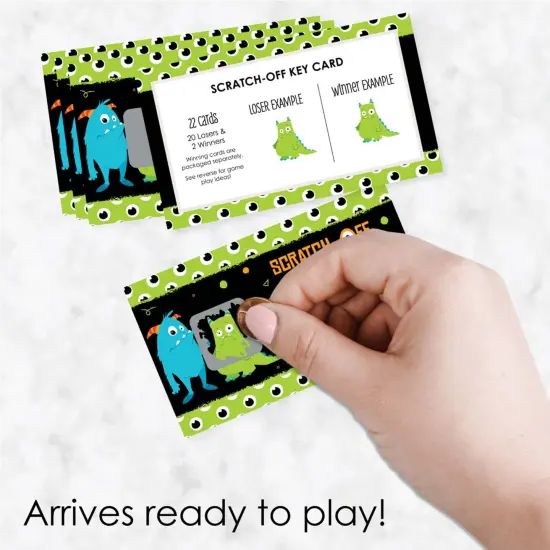 Big Dot of Happiness Monster Bash - Little Monster Birthday Party or Baby Shower Game Scratch Off Cards - 22 Count {3}