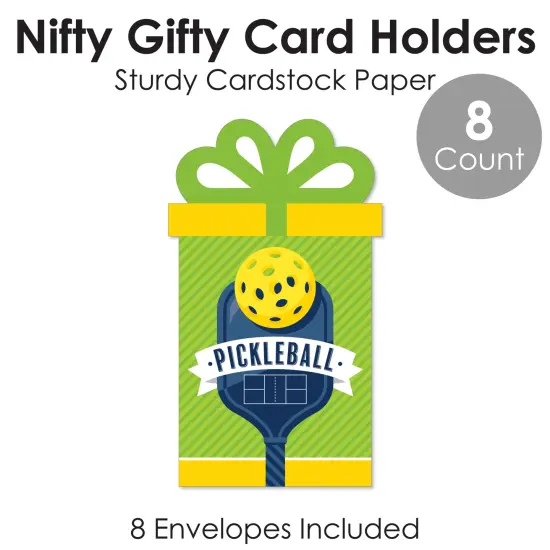 Big Dot of Happiness Let&rsquo;s Rally - Pickleball - Birthday or Retirement Party Money and Gift Card Sleeves - Nifty Gifty Card Holders - Set of 8 {6}