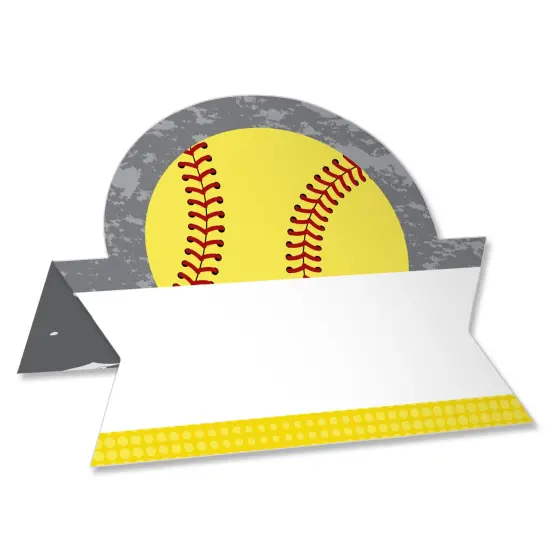 Big Dot of Happiness Grand Slam - Fastpitch Softball - Birthday Party or Baby Shower Tent Buffet Card - Table Setting Name Place Cards - Set of 24 {1}