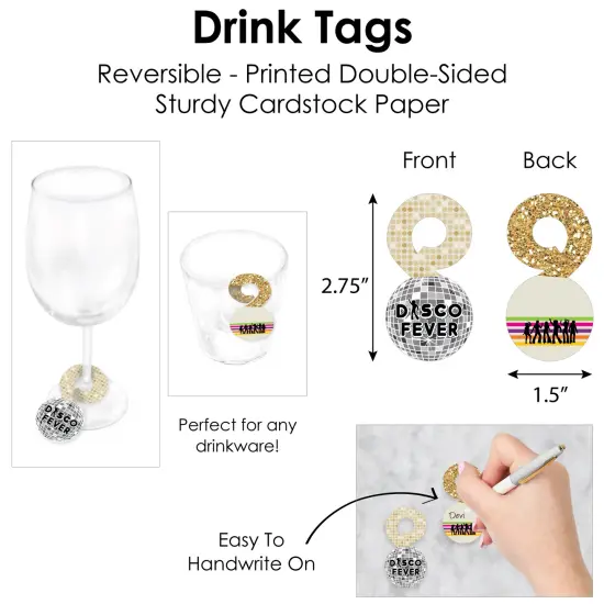 Big Dot of Happiness 70&rsquo;s Disco - 1970s Disco Fever Party Paper Charger and Table Decorations - Chargerific Kit - Place Setting for 8 {7}