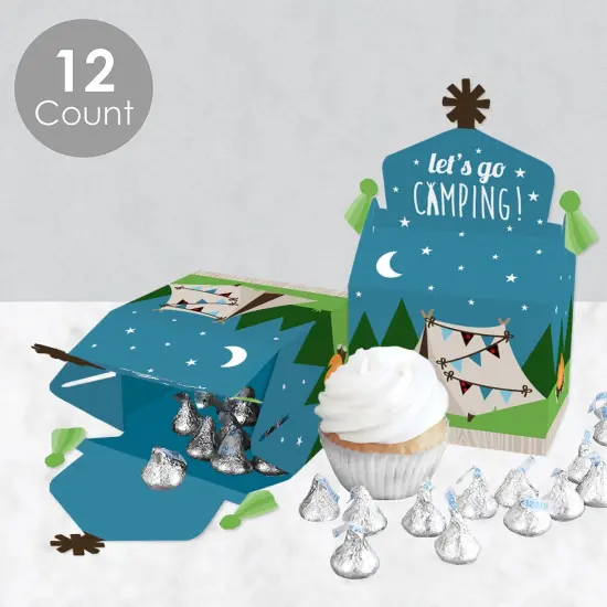 Big Dot of Happiness Happy Camper - Treat Box Party Favors - Camping Baby Shower or Birthday Party Goodie Gable Boxes - Set of 12 {4}