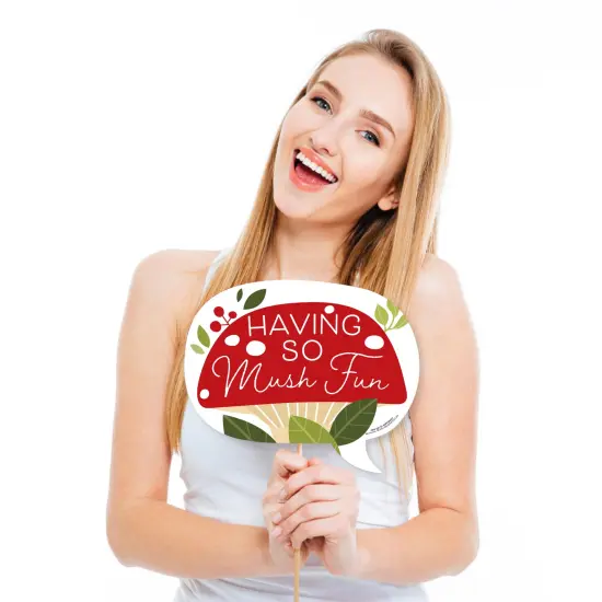 Big Dot of Happiness Funny Wild Mushrooms - Red Toadstool Party Photo Booth Props Kit - 10 Piece {3}