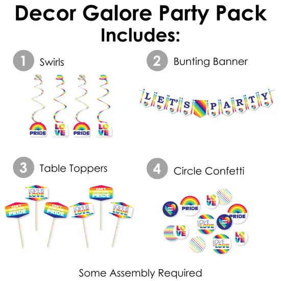 Big Dot of Happiness Love is Love - Pride - Rainbow Party Supplies Decoration Kit - Decor Galore Party Pack - 51 Pieces {3}