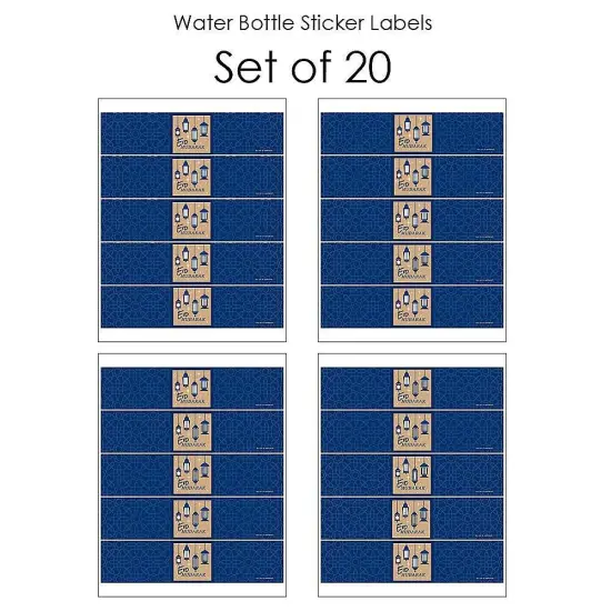 Big Dot of Happiness Eid Mubarak - Ramadan Water Bottle Sticker Labels - Set of 20 {4}