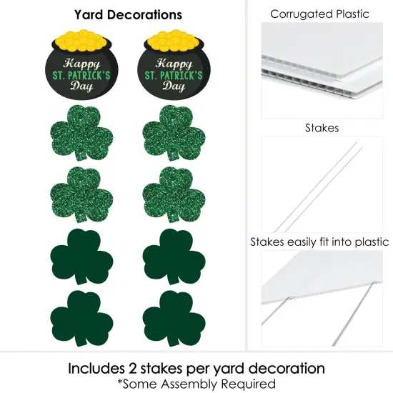 Big Dot of Happiness St. Patrick's Day - Shamrock and Pot of Gold Lawn Decorations - Outdoor Saint Paddy's Day Party Yard Decorations - 10 Piece {7}
