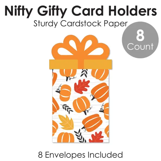 Big Dot of Happiness Fall Pumpkin - Halloween or Thanksgiving Party Money and Gift Card Sleeves - Nifty Gifty Card Holders - Set of 8 {6}